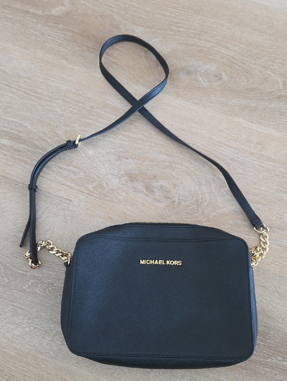 Michael Kors Black Crossbody with Gold Hardware